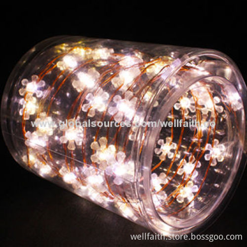 LED Round Ball Christmas Lights (White Ball String) with Warm White Color